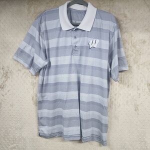 Wisconsin Badger Men's Striped Polo Shirt Size XL
